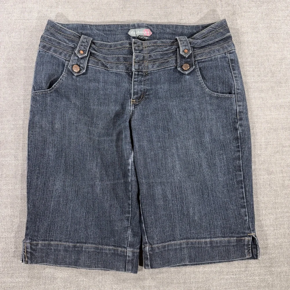Boom Boom Jeans Bermuda Shorts Womens 16W Dark Wash Blue Excellent Denim Y2K